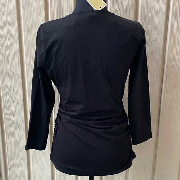 Michael Kors • Black Top Blouse with Gold Zipper On the Front NWT - Picture 3 of 9
